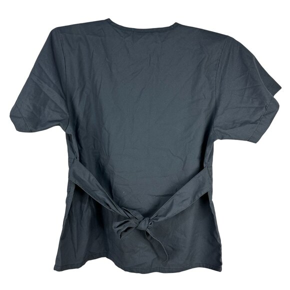 Allheart Scrub Classics Wrap Obi Top Size 2XL Gray Lightweight - Picture 3 of 5